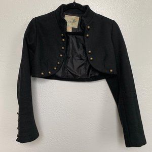 Carmin Cropped Bolero Black Jacket Size S